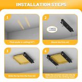 WALMANN Overhead Tote Storage Rail System, Garage Ceiling Bin Storage Rack Heavy Duty Adjustable Tote Slide Garage Storage System(for 3 Bins, Bins are not included) WALMANN