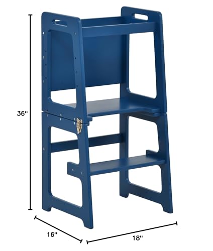 Avenlur Date 4-in-1 Foldable Kitchen Tower - Toddler Step Stool with Chalkboard, Desk Table and Chair - Waldorf and Montessori Kitchen Stool - Kitchen Stool Tower for Toddlers 18 Months to 6 Years Avenlur