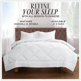 Twin/Queen/King Down Alternative Comforter, 2100 Series All-Season Duvet Insert with Corner Tabs, Box-Stitch, Soft Microfiber, Machine Washable (White, King) Pantrypoet