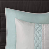 510 DESIGN Cozy Comforter Set - Geometric Honeycomb Design, All Season Down Alternative Casual Bedding with Matching Shams, Decorative Pillows, King(104"x92"), Seafoam/Grey 8 Piece 510 DESIGN
