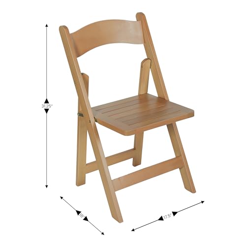 Flash Furniture Holden Commercial Grade Solid Wood Folding Dining Chair, Set of 1, Oak Flash Furniture