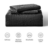 Love's cabin King Size Quilt Set Black Bedspreads - Soft Bed Fall Lightweight Bedspread Comforter - Modern Style Coin Pattern Coverlet for All Season - 3 Pieces (1 Quilt, 2 Pillow Shams) Love's cabin