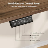 Lefurture Standing Desk with File Cabinet, 55x24'' L Shaped Electric Stand Up Desk with Adjustable Monitor Shelf, Adjustable Height 28-46'' for Home and Computer Workstation, Walnut Lefurture