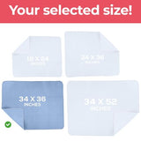 Utopia Bedding Washable Underpads 34" x 36" (Pack of 4), Waterproof Reusable Heavy Absorbency Incontinence Bed Pads for Adults, Kids, Elderly and Pets, Bedwetting Pads for Sofa and Couch (Blue) Utopia Bedding