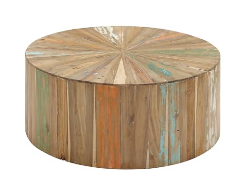 Deco 79 Reclaimed Wood Geometric Handmade Living Room Coffee, Center Table 38" x 38" x 16", Brown Deco 79