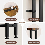 GRLEAF 90" Sofa Table with Built-in Power Strip (4 AC Outlets & 4 USB Ports) – 4.9ft Power Cord, Metal Frame, Easy Assembly, Long Couch Table Behind Sofa, Living Room and Home Office | Rustic Brown GRLEAF