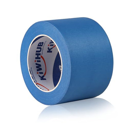 KIWIHUB Wide Blue Painters Tape, 3in x 55Y, Blue Masking Tape for Painting, Laser Cutting/Engraving & 3D Printing, 21-Day Clean Removal - WoodArtSupply