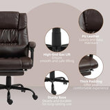 Vinsetto High Back Massage Office Chair with 6 Vibration Points, PU Leather Reclining Computer Chair, Ergonomic Desk Chair with Footrest Adjustable Height and Remote, Brown Vinsetto