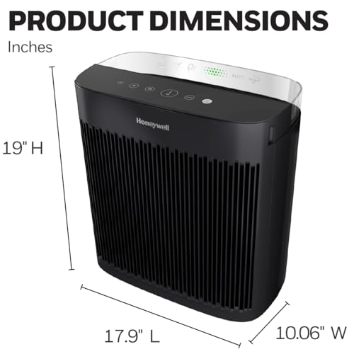 Honeywell InSight Series HEPA Air Purifier for Home, Extra-Large Rooms, includes Air Quality Monitor, Reduces Allergens, Smoke, Wildfire Smoke, Dust, Pollen, Pet Dander and More, Black, HPA5300B Honeywell
