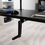 VIVO Manual Height Adjustable 71 x 30 inch Stand Up Desk, Reclaimed Wood Table Top, Black Frame, Standing Workstation with Foldable Handle, DESK-KIT-MB7P VIVO