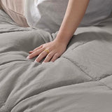 UGG Leonora Comforter Set with 2 Pillow Shams Lightweight Down Alternative Blanket Reversible Cozy Warm All Season Washable and Hypoallergenic Bedding Set, Full/Queen, Light Grey UGG
