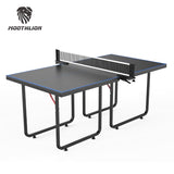 MOOTHLION Mid Size Indoor Table Tennis Table with Quick Clamp Ping Pong Net and Post, Foldable Indoor Pingpong Table Black and Blue MOOTHLION
