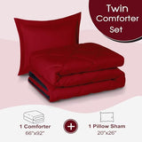 Basic Beyond Twin Comforter Set - Red Twin Comforter Set, Reversible Twin Bed Comforter Set for All Seasons, Black/Red, 1 Comforter (66"x92") and 1 Pillow Sham (20"x26"+2") Basic Beyond