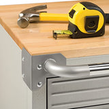 Seville Classics UltraHD Heavy Duty Rolling Cabinet Workbench Table w/Solid Wood Top, Workstation for Garage, Office, Workshop, Granite, 6-Drawer (28" W x 18" D Seville Classics