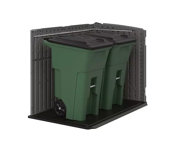 Stow-Away Horizontal Storage Shed, Outdoor Storage Box, Gray, Double Door Design-BMS4781 Generic