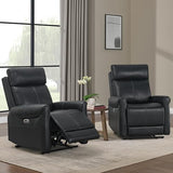 KISLOT Leather Power Recliner Chair Wall Hugger Sofa with USB Charging Ports Electric Reclining RV Furniture for Living Room KISLOT