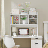 Nova Microdermabrasion Wooden Desktop Bookshelf with 6 Shelves–3-Tier Desk Organizer Hutch for Computer Desk, Home or Office (White) Nova Microdermabrasion
