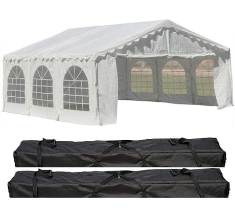 Delta 20'x20' Budget PE Tents Including 2 Free Bags for Parties, Outdoor Canopy Carpas para Fiestas, Wedding Party Tent with Waterproof Top & Removable Sidewalls for Patio Outdoor Events(B Model) DELTA
