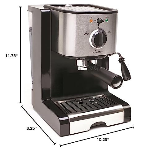 Capresso 116.04 Pump Espresso and Cappuccino Machine EC100, Black and Stainless, 46 oz Capresso