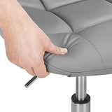 VECELO Height Adjustable Business Task Chair - Comfortable Padded Faux Leather Office Chair, Premium Craftsmanship, Rolling Swivel Desk Chair for Home Office Conference Room-Grey VECELO