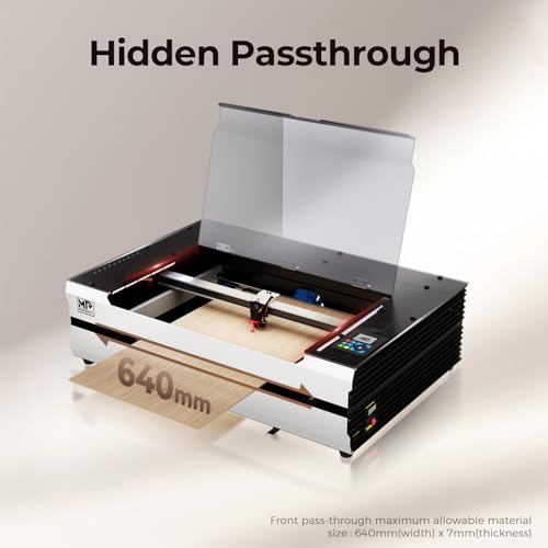 Monport Reno 65W Desktop CO2 Laser Engraver＆Cutter, 16x24 Workbed Laser Engraving Machine with New Semi-Autofocus, 2 Working Platforms, axis Adjustable for Wood Acrylic Glass Monport