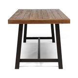 Merax Outdoor Dining Table for 8 Person, Rectangle Weather Resistant Patio Furniture for Yard, Garden, and Lounge, Teak Merax
