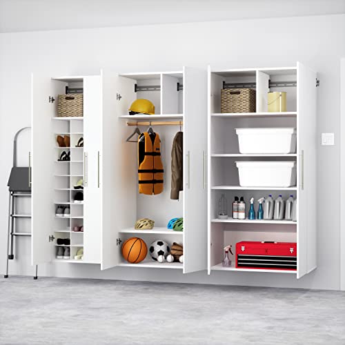 Prepac HangUps 30" Shoe Storage Cabinet, Cabinet Wall Mount, Wall Cabinet Storage for Shoes with 40 Cubbies, Ideal for Utility Room, Garage and Bedroom, 30" W x 72" H x 16" D, White Prepac