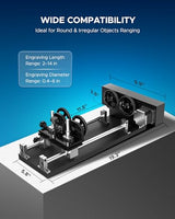 OMTech Laser Rotary Attachment with Nema 23 2-Phase Stepper Motor for 50W 60W 80W 100W 130W CO2 Laser Engraving Machines Rotary Tool Accessory Kit for Wood Metal and More OMTech