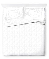 Jay Franco Sheet Set with Fitted, Flat Sheets & Pillow Cover - Ultra-Soft Bedding with Pillowcase for Room Decor, White - Hello Kitty, 4 Piece Full Jay Franco
