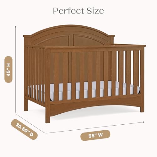 Delta Children Perry 6-in-1 Convertible Crib - Greenguard Gold Certified, Chestnut