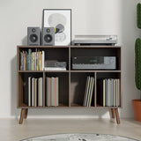 Cozy Castle Record Player Stand, Turntables Stand with Vinyl Record Storage Holds up to 350 Albums, Record Stand Table for Bedroom, Living Room, Office, Brown Cozy Castle