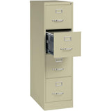 Pemberly Row 4 Drawers 52" Vertical Beige Metal Filing Cabinet Lockable Pre-Assembled Stationary Letter Size for Home, Office Pemberly Row