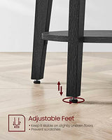 VASAGLE Side Table, Small Round End Table with Lower Shelf, Nightstand for Small Spaces, Living Room, Bedroom, Charcoal Gray ULET283T22 VASAGLE