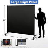 Room Divider, 73x75inch Large Single Panel Privacy Screen with Wheels,Thickened Fabric,Portable Partition Wall for Room Separation,Freestanding Room Separator for Indoor Office,Bedroom,Outdoor Patio XGMDD