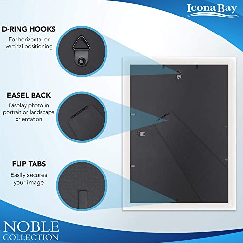 Icona Bay Combo-Sizes Gold Picture Frames Set - 10 PC (Four 4x6, Four 5x7, Two 8x10), Noble Collection Multi-Pack, Modern Professional Design for Wall Gallery Icona Bay