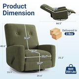 Garvee Nursery Recliner Chair, 360° Swivel Rocking Glider Chair for Adults with Adjustable Backrest & Footrest, Cozy Corduroy Upholstered Armchair for Living Rooms, Bedrooms, Apartments, Green