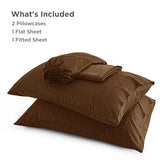 Bedsure Full Size Bed Sheets, Cooling Sheets, Rayon Derived from Bamboo, Breathable & Soft, Deep Pocket Up to 16 Inches, Hotel Luxury Silky Bedding for Hot Sleepers, Brown Bedsure