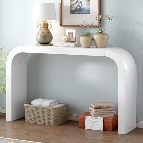 Modern Minimalist Console Table,Elegant and Versatile Design,Perfect for Living Room, Hallway, and Bedroom,Sturdy and Stable Frame,White JIJIWANG