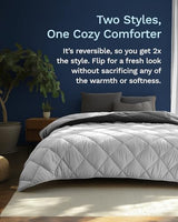 ViscoSoft Twin/Twin XL Down Alternative Comforter – All Season Cooling Breathable Microfiber Duvet Insert, Soft Quilted Reversible Blanket, Light Gray/Dark Gray ViscoSoft