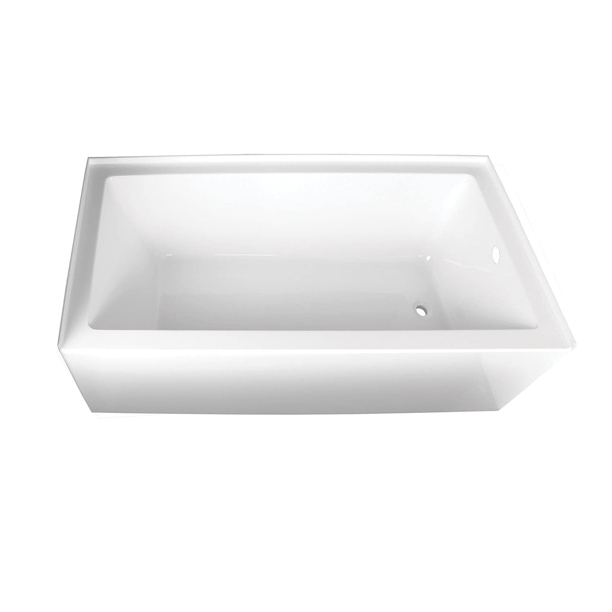 Aqua Eden VTAP663222R 66-Inch Acrylic 3-Wall Alcove Tub with Right Hand Drain, White Kingston Brass