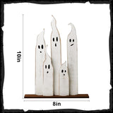 Halloween Table Decorations Indoor: Farmhouse Halloween Cute Ghost Decorations, Slender White Ghosts Wood Plank Signs Set, Rustic Tiered Tray Decor Wooden Ghost Desk Office Decor for Home Kids Treory