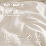 Monbix Queen Comforter Set - 7 Pieces Snow White Bed in a Bag Queen Bedding Sets with Comforters, All Seasons Comforter Bed Set with Sheets, Pillowcases & Shams Monbix