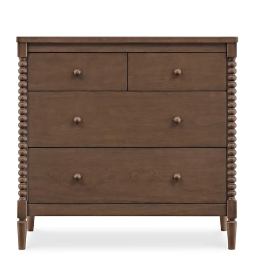 Delta Children Saint 4 Drawer Dresser with Changing Top and Interlocking Drawers, Teak Brown Delta Children
