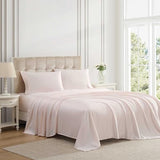 Laura Ashley - Queen Sheet Set, 100% Soft & Silky Smooth Satin Bed Sheets, Deep Pockets, Bedding with Matching Fitted Sheet & Pillowcases (Bliss Pink) Laura Ashley