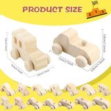 Feradny 42 Pieces Wood DIY Car Toys Unfinished Wooden Cars Wood Car Crafts with 12 Painting Kits for Kids Home Activities Easy Woodworking Party Favors Feradny