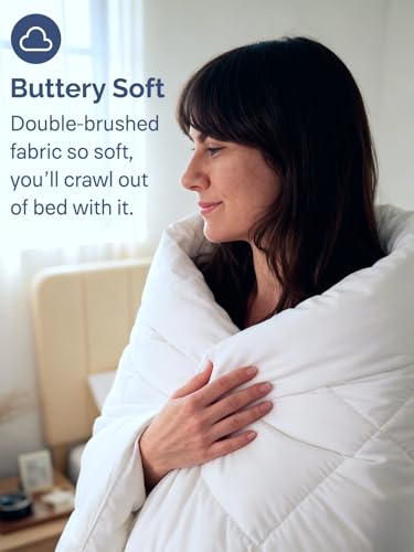 Twin Size, White Alternative Down Comforter - Warm, Lightweight & Breathable Hotel Quality Bedding Set for Men, Women, Kids and Teens - All Season Oversized Cooling Microfiber Duvet Insert Comforter CGK Unlimited