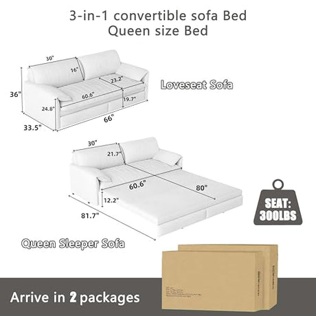 UPYOOE 63.8" Futon Sofa Bed Queen Size, Pull Out Bed, 3-in-1 Convertible Sleeper Sofa with Side Pocket, Modern Velvet Futon Couch for Living Room, Small Space, Apartment, Bedroom, Black UPYOOE