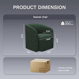 COLAMY Swivel Accent Chair,Swivel Barrel Chair,Upholstered Comfy 360 Degree Swivel Chair for Living Room/Bedroom/Waiting Room/Office(Green) COLAMY