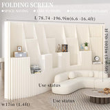 Paper Bookshelf Room Divider Portable Room Dividers and Folding Privacy Screens Displays for Room Separation for Room Separation Dorm Office Studio Exhibition Store 5.91ft H * 13.13ft L * 1.41ft W YTMPGM