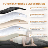 GORTUPI Japanese Floor Mattress,Futon Mattress 3" Black Thicken 100% High Density Comfortable Foam,Foldable Tatami Mat Sleeping Pad,Portable Floor Mattress Sleeping Pad for Adults,Twin Size 39"x 80" GORTUPI